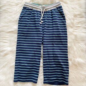 NEW Mini Boden Gray Blue Turquoise Stripe Jersey Baggies Shorts